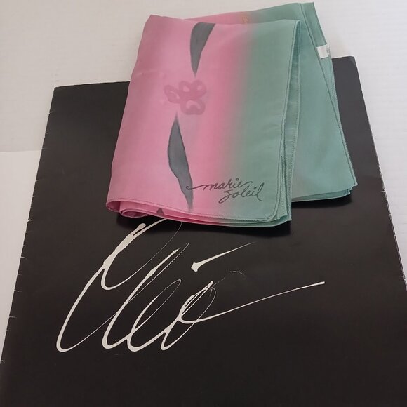 100 % Silk Scarf Made in Canada Hand Painted RARE - Picture 1 of 10